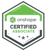 Certified OnShape Associate badge.