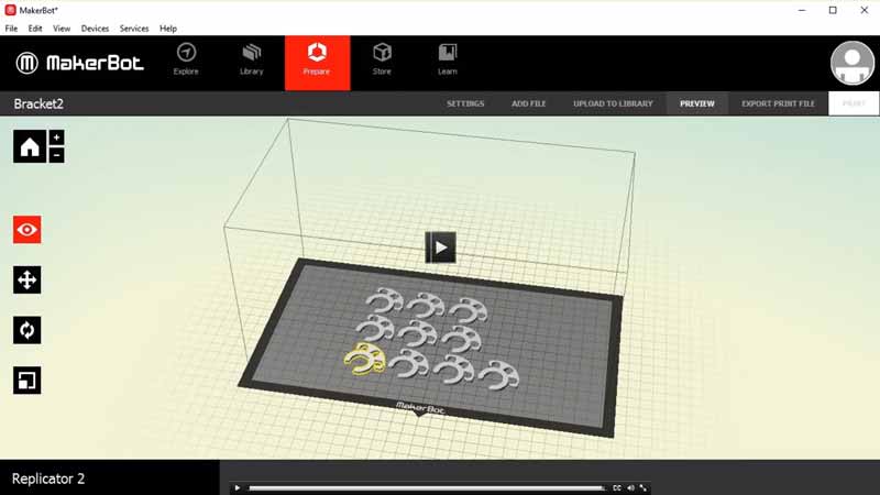 Makerbot FDM build platform